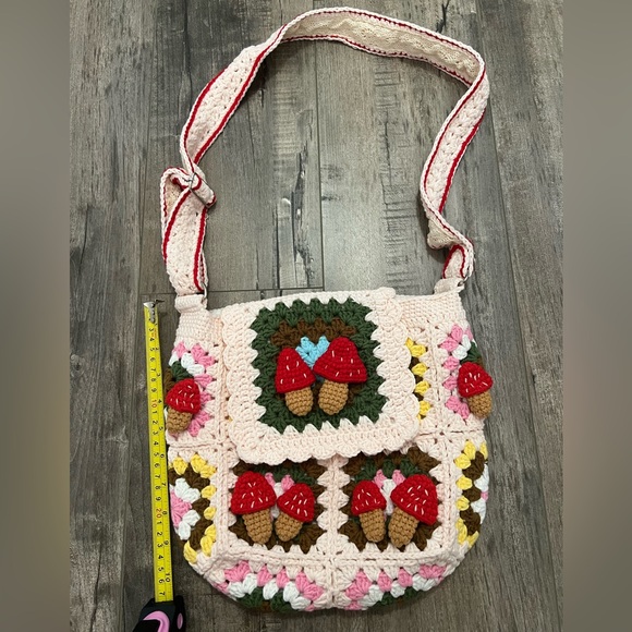 Handcrafted Crochet Shoulder Bag - Multicolor - Picture 1 of 2